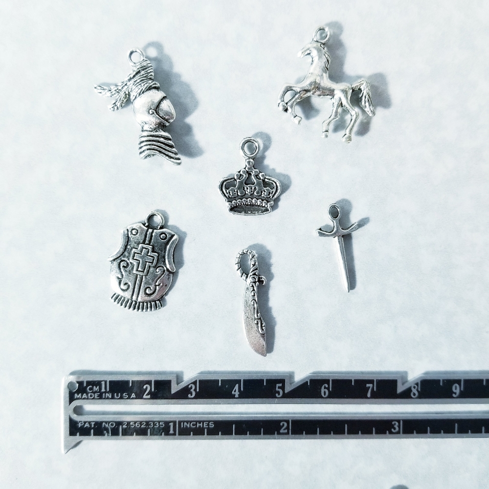 Medieval Themed Set of Charms (6 Charms in a Set) - Picture 2 of 2
